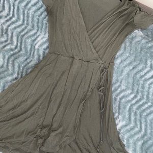 Green wrap dress